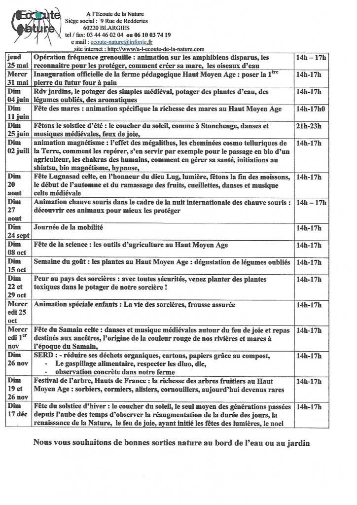 2è page programme sorties 2017