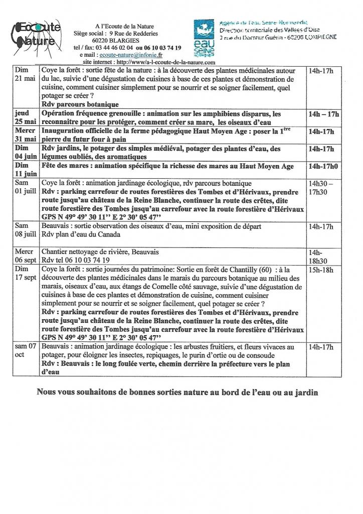 4è page programmes sorties 2017